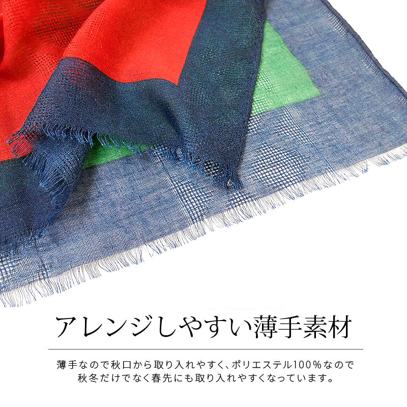 21107 カラーブロック柄ストール