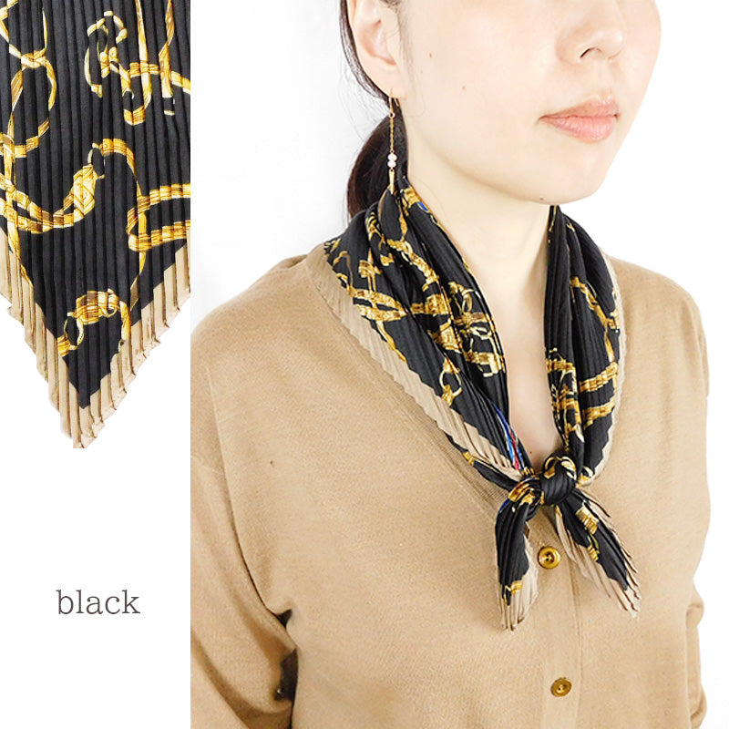 21206 プリーツ加工ベルト柄スカーフ